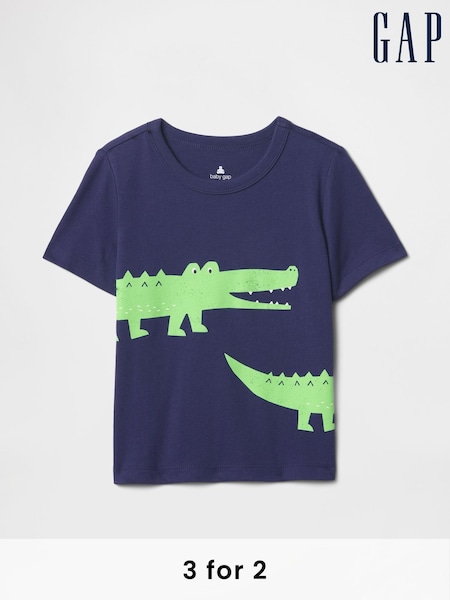 Gap Navy Blue Alligator Short Sleeve Graphic T-Shirt (4-13yrs) (F79680) | £10