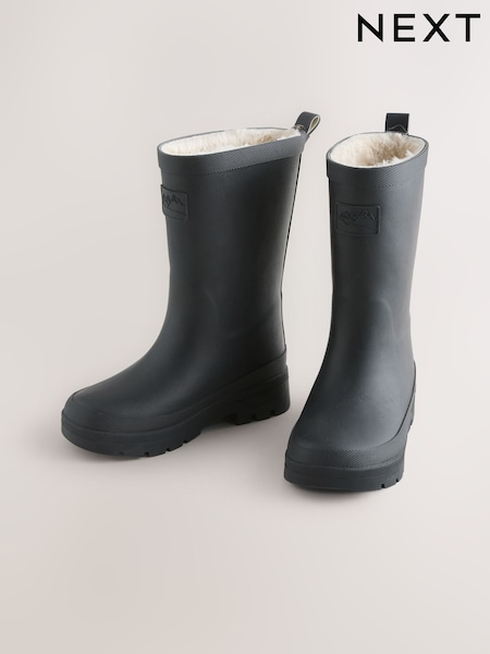 Black Warm Lined Wellies (F79690) | £19 - £22