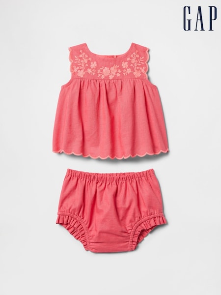 Gap Red Linen-Cotton Outfit Set (Newborn-24mths) (F79700) | £25
