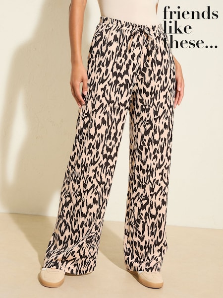 Friends Like These Animal Crinkle Jersey Wide Leg Trousers (F79718) | £34