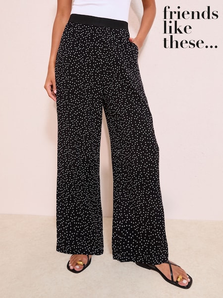Friends Like These Black Spot Elasticated Waist Trousers (F79720) | £36