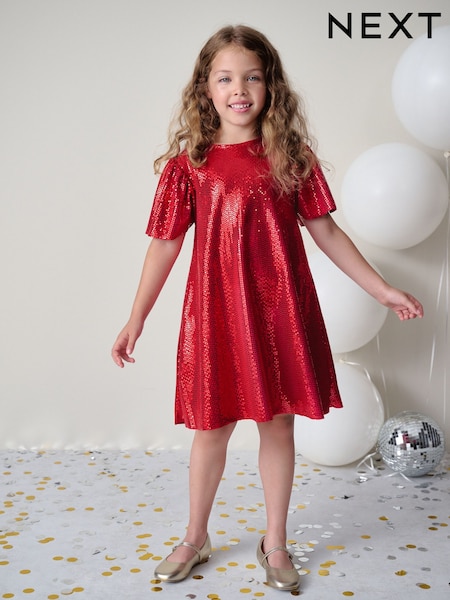 Red Sparkle Dress (3-16yrs) (F80159) | £18 - £24