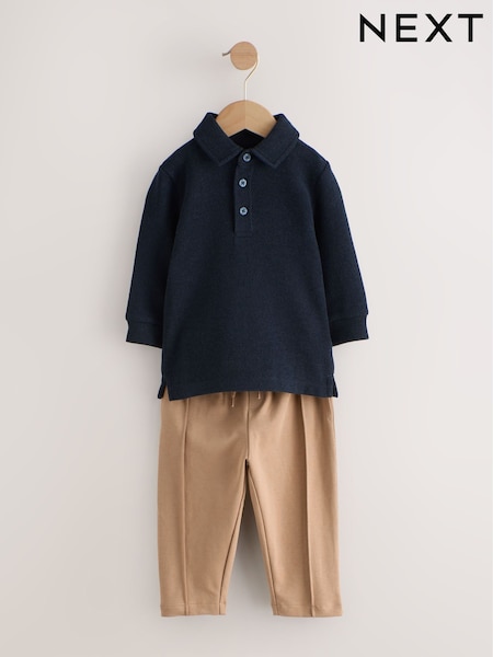 Navy Long Sleeve Polo Shirt And Joggers Set (3mths-7yrs) (F80650) | £17 - £21