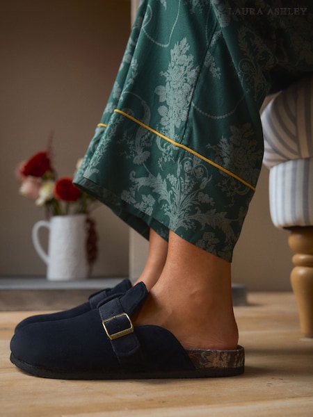 Laura Ashley Black Cork Footbed Mule Slippers (F80718) | £26