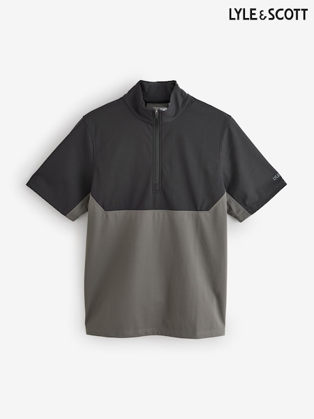 Lyle & Scott Black Golf Windjammer T shirt (F80728) | £85