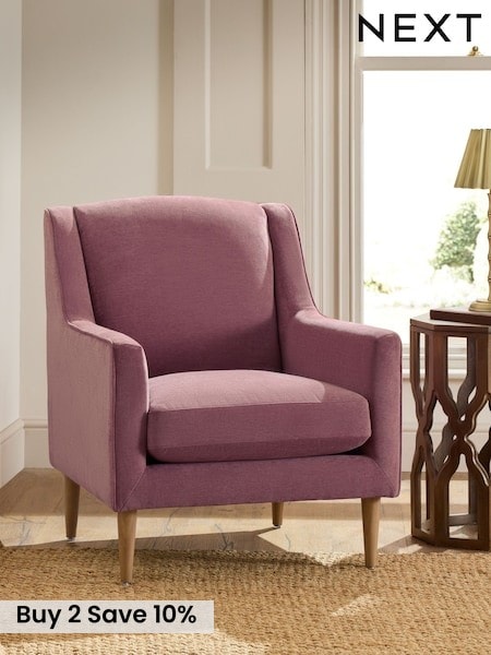 Fine Chenille Mulberry Purple Prescott Armchair (F80741) | £375