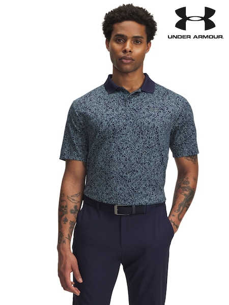 Under Armour Blue Matchplay Printed Polo T-Shirt (F81002) | £45