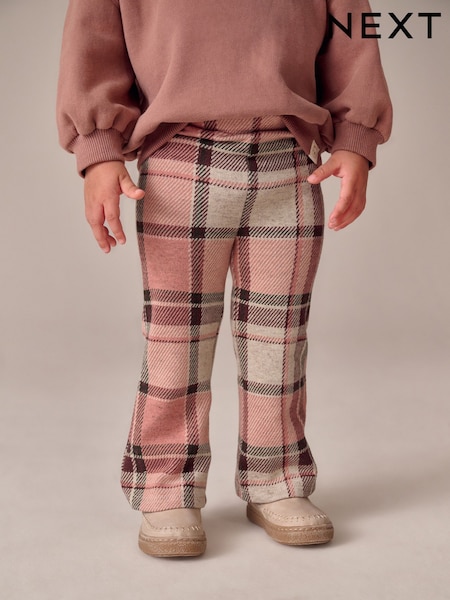 Pale Pink Check Rib Flare Leggings (3mths-7yrs) (F81306) | £7 - £9