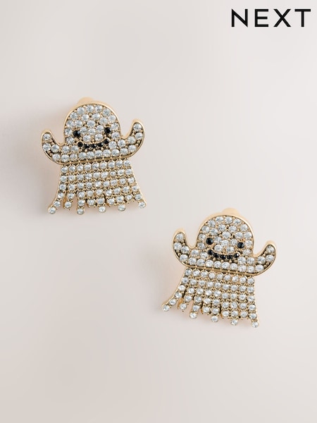 White Halloween Ghost Stud Earrings (F81621) | £12