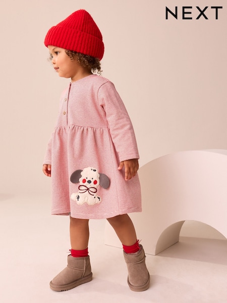 Pink Dog Brushed Sweat Dress (3mths-7yrs) (F81721) | £12 - £14
