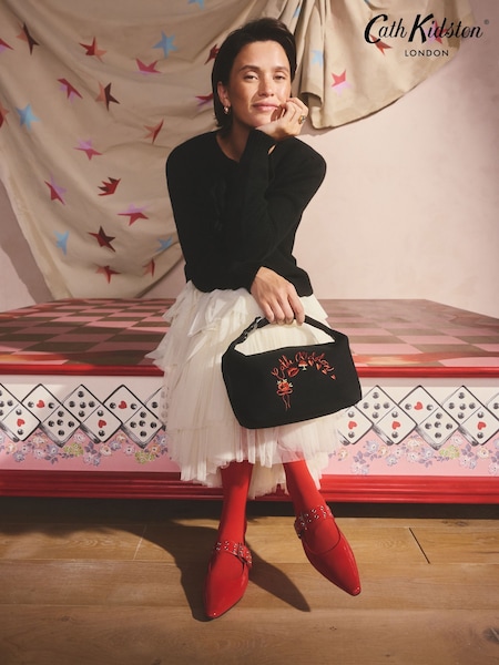 Cath Kidston Black Mushroom Clip Top Travel Bag (F81744) | £32