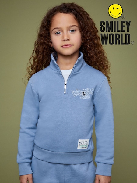 Reiss Blue 9-13 yrs SmileyWorld | Reiss Half-Zip Sweatshirt Unisex Fit (F81773) | £42