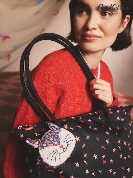 Cath Kidston Black Folding Star Ditsy Cat Clip On Purse (F81802) | £15