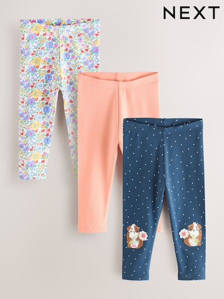 Floral/Navy Leggings 3 Pack (3mths-7yrs) (F81805) | £16 - £20