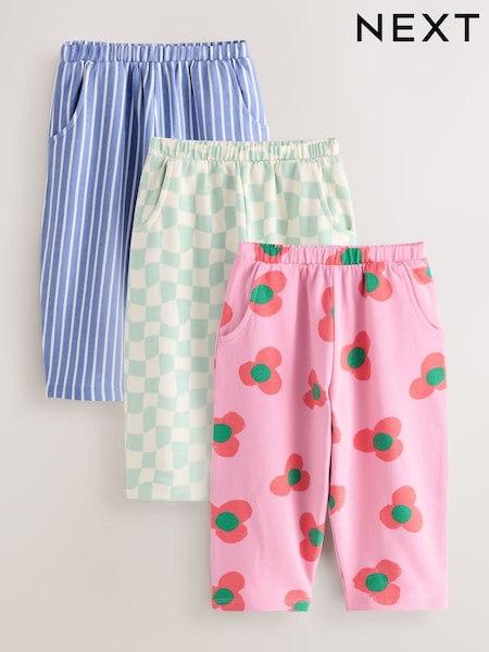 Pink/Green Barrel Trousers 3 Pack (3mths-7yrs) (F81816) | £22 - £27