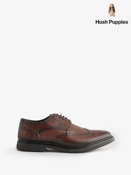 Hush Puppies Kinston Brogue Brown Shoes (F81835) | £100