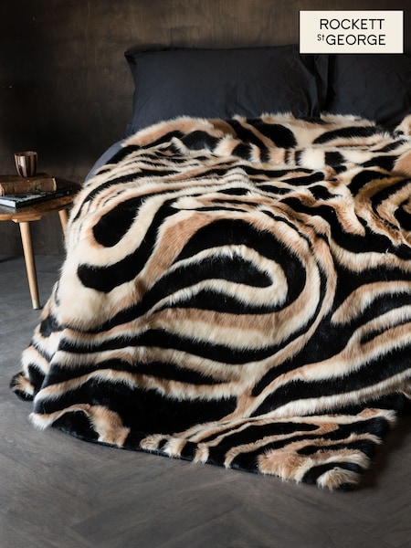 Rockett St George Multi Jacquard Faux Fur Throw (F81852) | £85