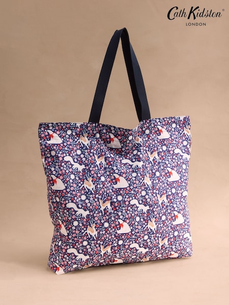 Cath Kidston Navy Polar Ditsy Large Foldaway Tote Bag (F81927) | £28