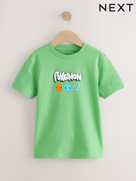 Green Back Print Pokémon Short Sleeve T-Shirt (3-16yrs) (F82294) | £9 - £12