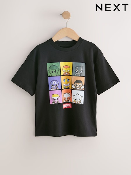 Black Marvel Avengers Short Sleeve T-Shirt (3-16yrs) (F82306) | £10 - £13