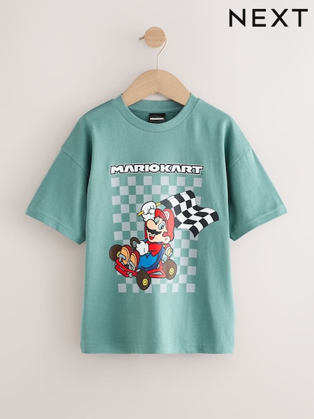 Mid Blue Mario Gaming T-Shirt (3-16yrs) (F82320) | £11 - £14