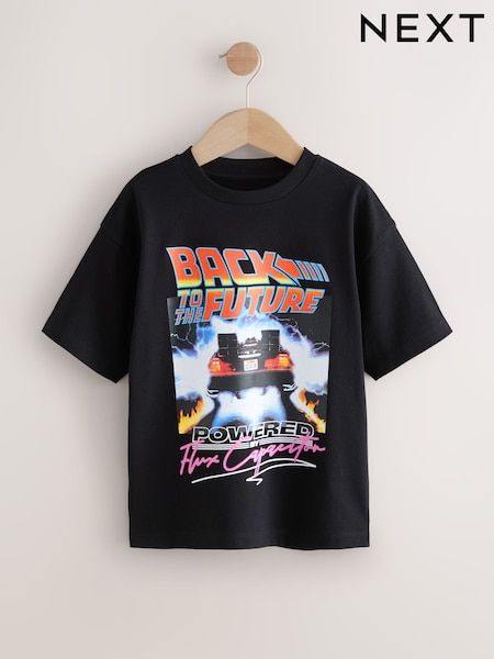 Black Back To The Future Short Sleeved T-Shirt (3-16yrs) (F82322) | £10 - £13