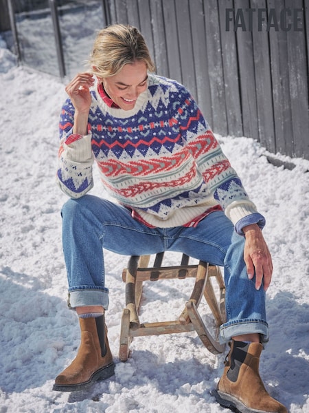 FatFace Sadie Natural Fairisle Knitted Crew Jumper (F82326) | £58