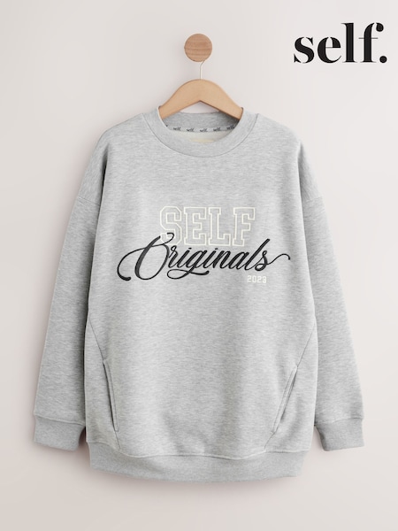 self. Grey Longline Sweatshirt (F82332) | £30