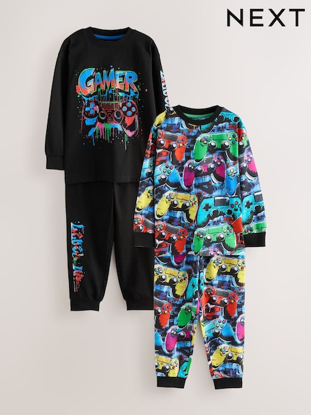 Multi Gamer Long Sleeve Pyjamas 2 Pack (3-16yrs) (F82456) | £24 - £31