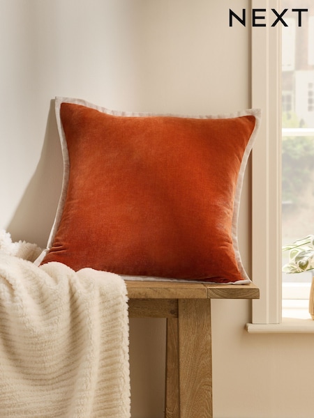 Orange Loxley Velvet 50 x 50cm Cushion (F82519) | £18