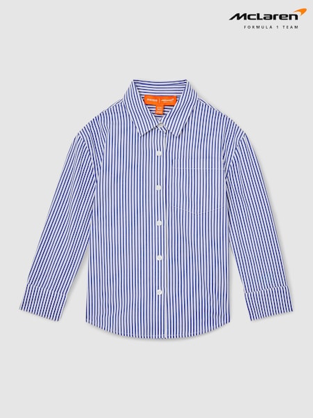 Reiss Blue/White McLaren F1 Team Cotton Stripe Shirt (F82759) | £46