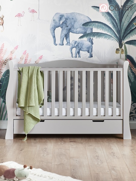 Obaby Warm Grey Stamford Luxe Nursery Cot Bed (F82838) | £445