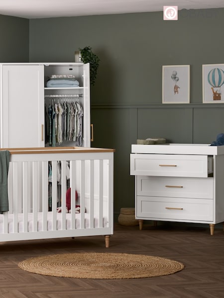 Obaby White with Natural Orla 3 Piece Nursery Furniture Set (F82841) | £1,060