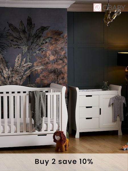 Obaby White Stamford Luxe 2 Piece Nursery Furniture Set (F82844) | £695