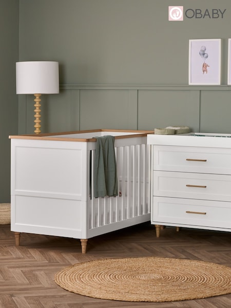 Obaby White with Natural Orla 2 Piece Nursery Furniture Set (F82847) | £660