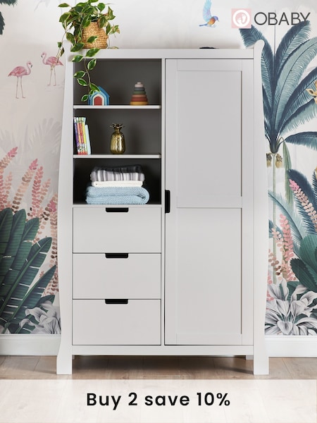Obaby Warm Grey Stamford Nursery Double Wardrobe (F82854) | £485