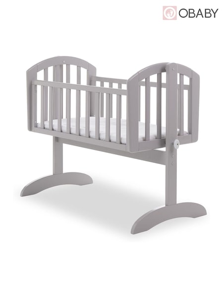 Obaby Warm Grey Sophie Nursery Crib and Foam Mattress (F82864) | £115