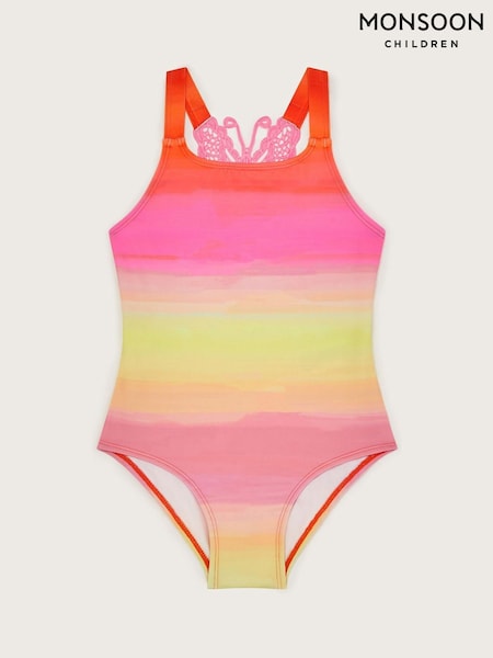 Monsoon Pink Ombré Butterfly Strap Swimsuit (F82926) | £19 - £23