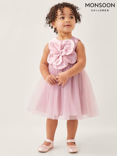 Monsoon Pink Baby Annabelle Flower Bodice Tulle Dress (F82934) | £42 - £47