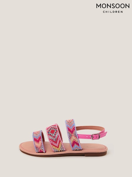 Monsoon Natural Embellished Strappy Sandals (F82940) | £25 - £29
