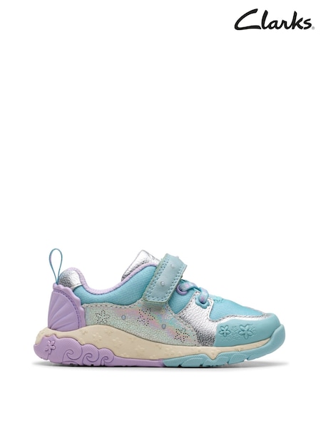 Clarks Blue Standard Fit (F) Tidal Shell Toddler Shoes (F82973) | £44