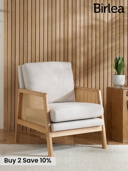 Birlea Brown Ida Rattan & Fabric Chair (F83098) | £240