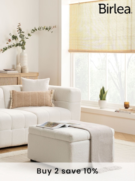Birlea White Milo Boucle Footstool (F83100) | £230