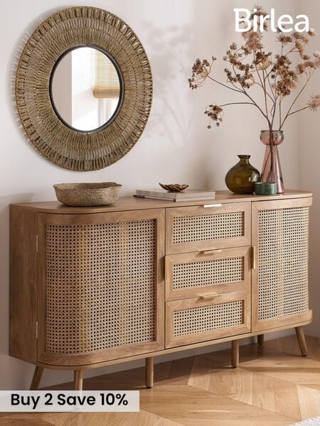 Birlea White Noah Rattan Sideboard (F83113) | £320