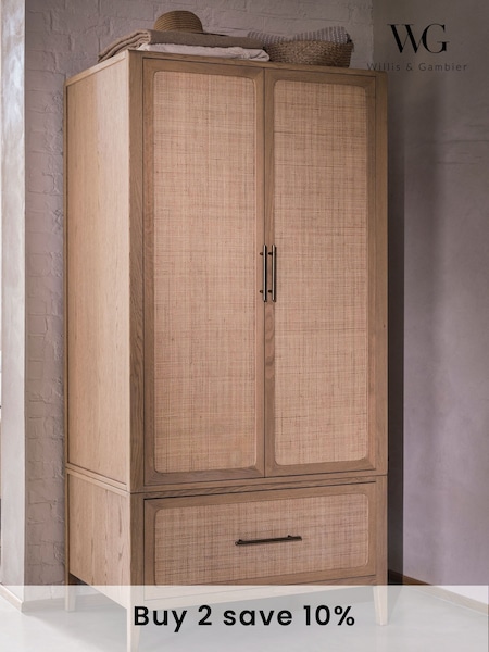 Willis & Gambier Brown Casera 2 Door 1 Drawer Wardrobe (F83116) | £1,680