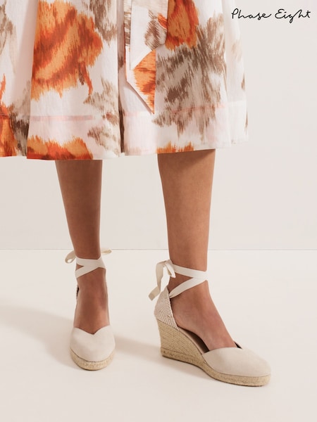Phase Eight White Wedge Espadrille (F83135) | £99