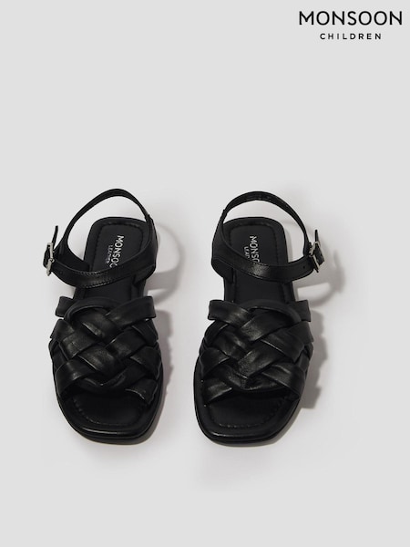 Monsoon Black Pip Woven Leather Sandals (F83169) | £49