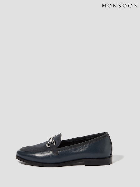 Monsoon Blue Suede Leather Loafers (F83214) | £59