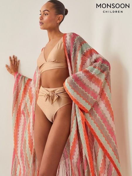 Monsoon Orange Clara Zigzag Stripe Kaftan (F83238) | £45