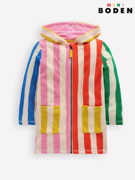 Boden Red Romie Towelling Zip Thrown-On Hoodie (F83331) | £29 - £35